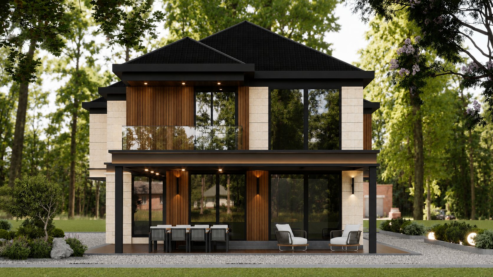 B Tipi Villa teras cephesi — Kılkışlı Duru Prestij