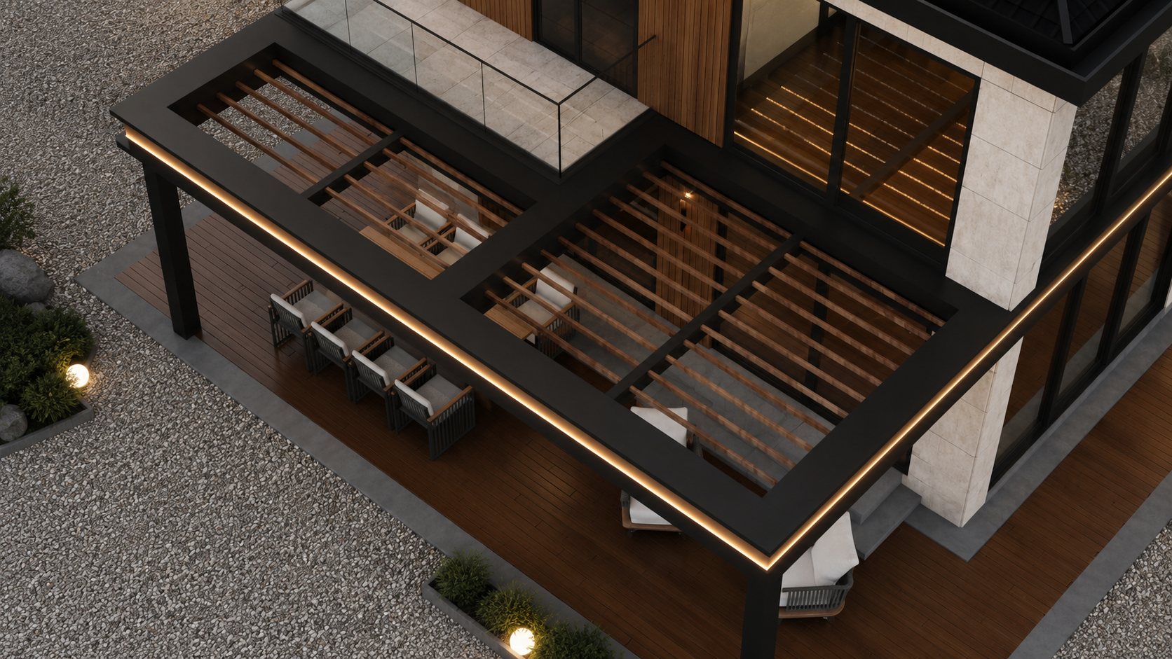 B Tipi Villa terası — Kılkışlı Duru Prestij