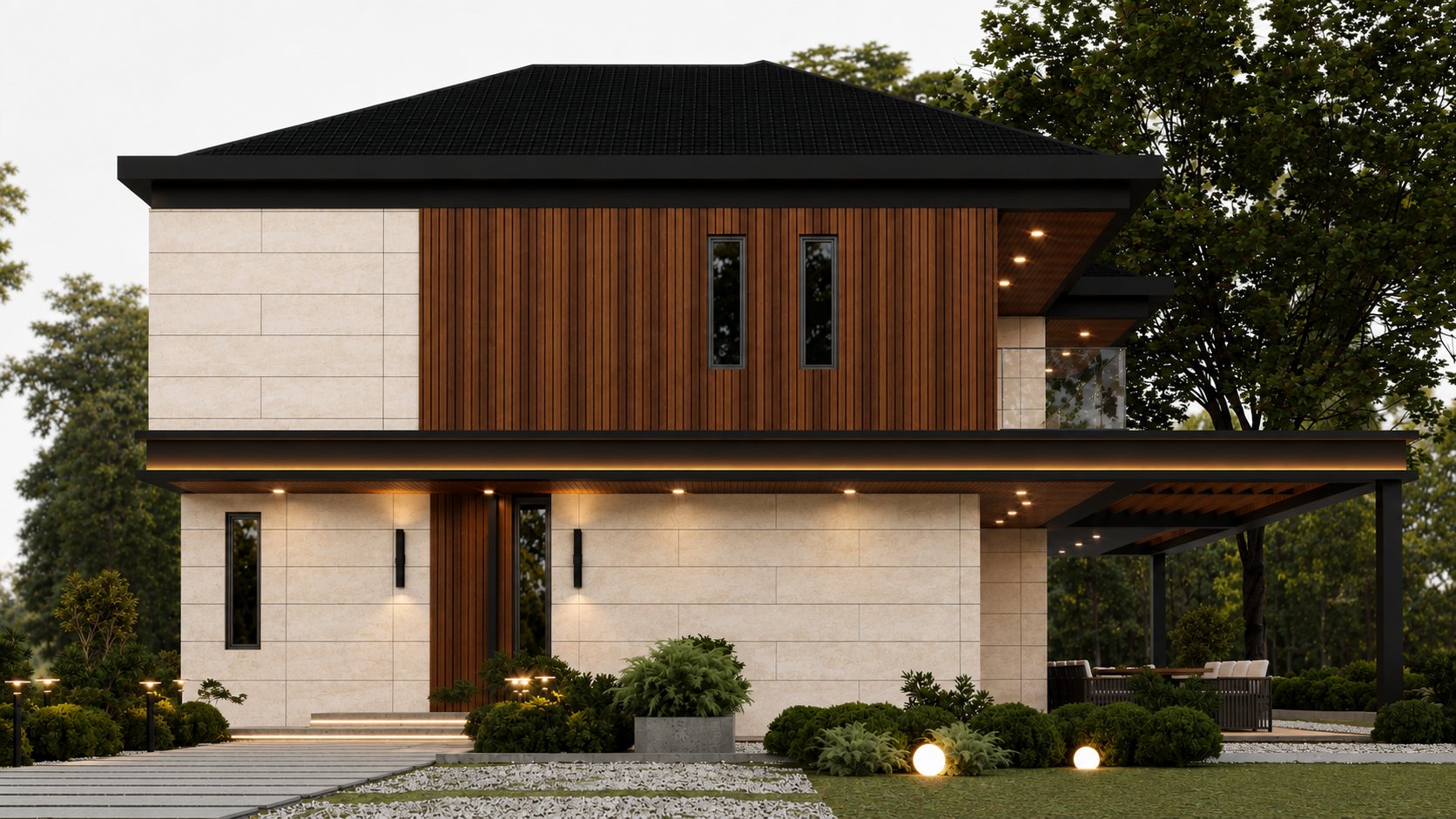 C Tipi Villa giriş cephesi — Kılkışlı Duru Prestij
